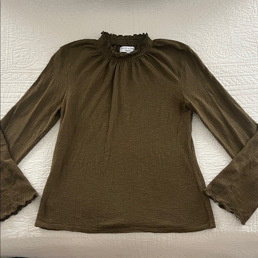 Madewell Texture & Thread Ruffled Mockneck Top - Picture 5 of 7